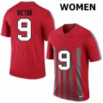 Women's Ohio State Buckeyes #9 Binjimen Victor Throwback Nike NCAA College Football Jersey New Year TTI2644JX